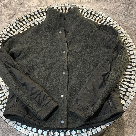 Olive Green Fleece Jacket - Picture 2 of 4